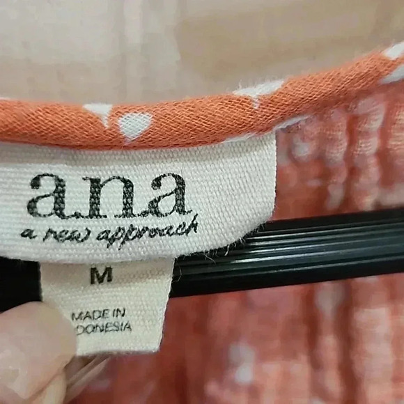 Ana a New Approach Coral Floral Boho Blouse Size Med - Picture 3 of 7